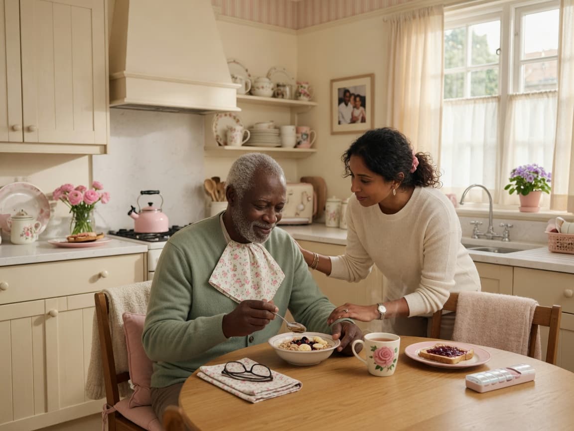 Michigan family caregiver with a loved one at home